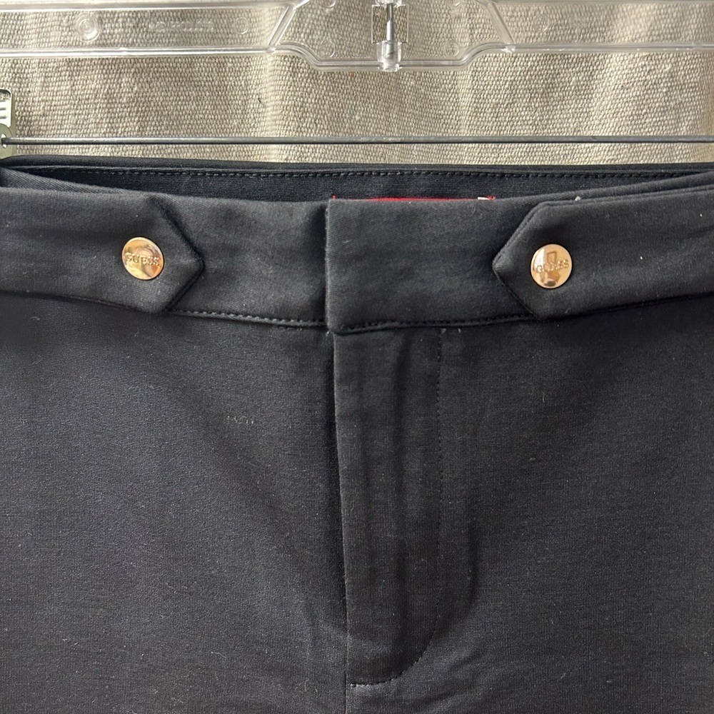 Guess / NWT/ SRIS Ponte Jet Black Flare Pants/ size L - Picture 2 of 10